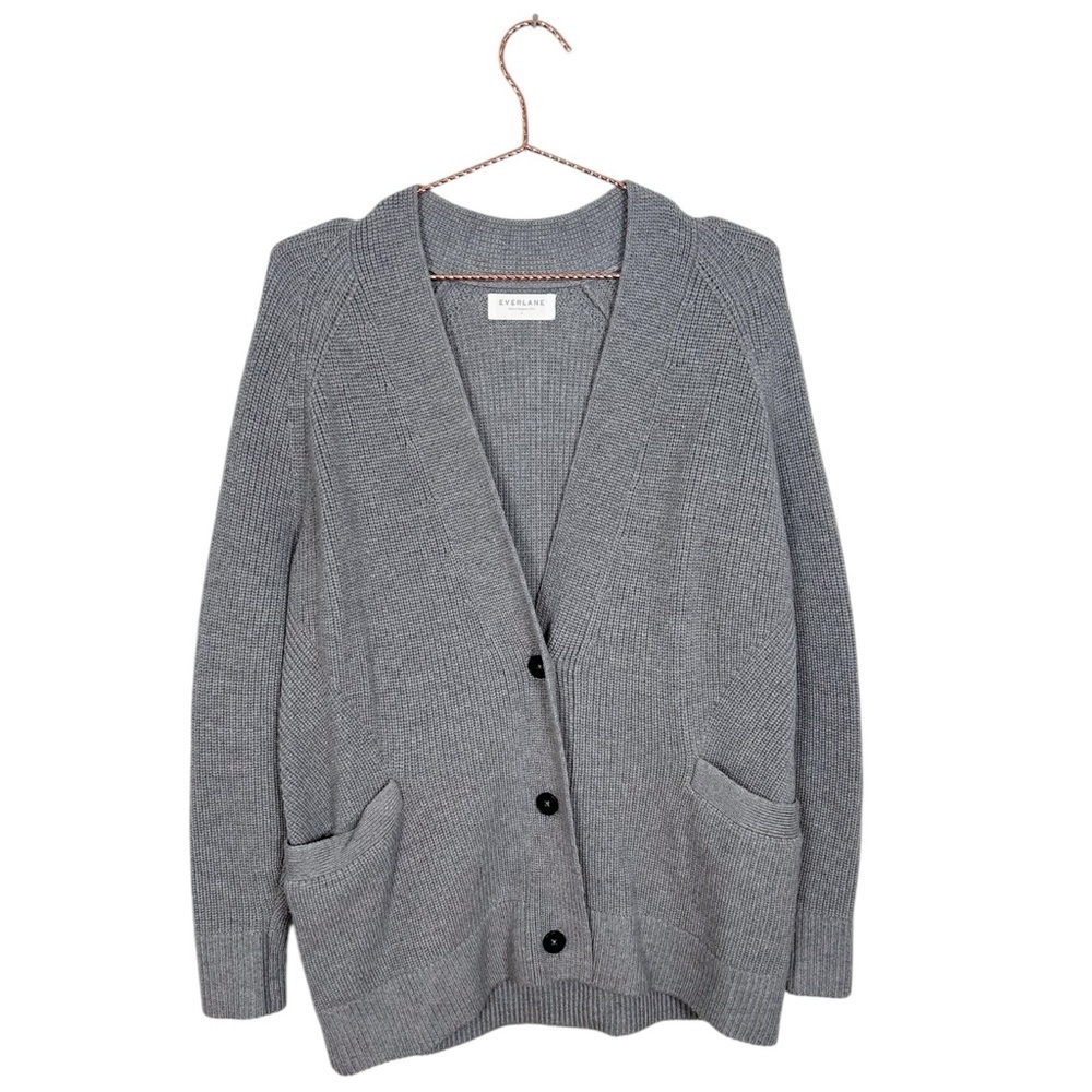 Everlane The Chunky Wool Cardigan Grey